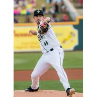 Colin Holderman pitching for the Columbia Fireflies