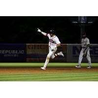 Bryson Horne of the Rome Braves rounds the bases