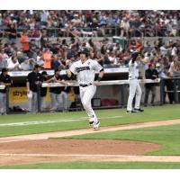 Oliver Dunn of the Somerset Patriots heads home