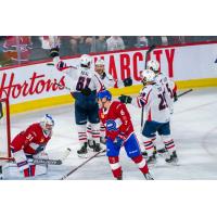 James Neal of the Springfield Thunderbirds reacts after his overtime goal