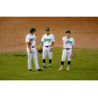 Yakima Valley Pippins players facing off against Springfield Drifters