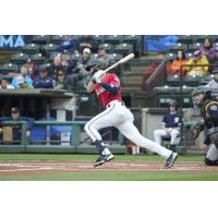 Tacoma Rainiers' Zach Threen at bat