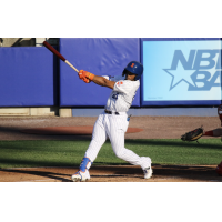 Khalil Lee of the Syracuse Mets at bat