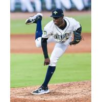 Luinder Avila of the Columbia Fireflies in action on the mound