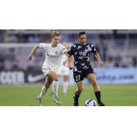 Racing Louisville FC midfielder Alex Chidiac (right) vs. San Diego Wave FC