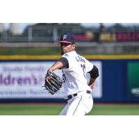 Edward Cabrera pitching for the Pensacola Blue Wahoos