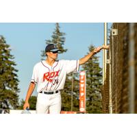 Derek Lilledahl of the St. Cloud Rox greeting a fan