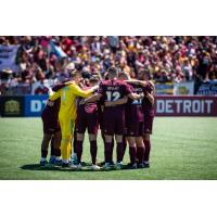 Detroit City FC huddle