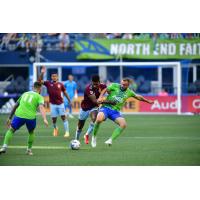 Seattle Sounders FC in action against the Colorado Rapids