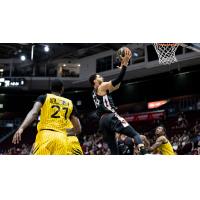 Ottawa BlackJacks go up for a layup against the Hamilton Honey Badgers