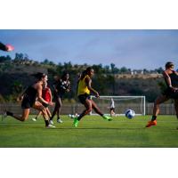 San Diego Wave Fútbol Club midfielder Jaedyn Shaw in training