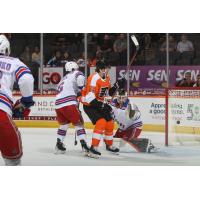 Philadelphia Flyers battle the New York Rangers