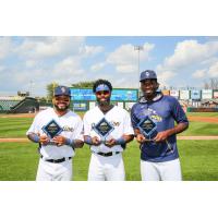 Elmer Reyes (left), Melky Mesa, and Eduardo Rivera of the York Revolution