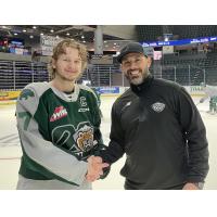 Everett Silvertips captain Jackson Berezowski with GM/Head Coach Dennis Williams