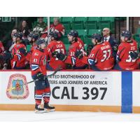 Springfield Thunderbirds' Will Bitten congratulates the team