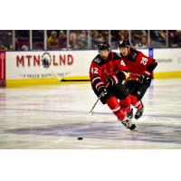 Rapid City Rush's Alex Aleardi and Lucas Feuk in action