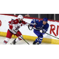 Wichita Thunder forward Michal Stinil (right) vs. the Allen Americans