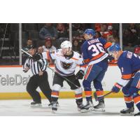 Lehigh Valley Phantoms center Jordy Bellerive vs. the Bridgeport Islanders