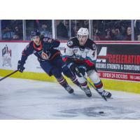 Kelowna Rockets' Caden Price versus Kamloops Blazers' Emmitt Finnie