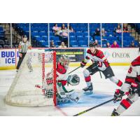 Rapid City Rush defend their goal against the Tulsa Oilers