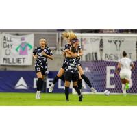 Racing Louisville FC celebrates a goal