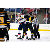 Wheeling Nailers' Jack Van Boekel Battles Kalamazoo Wings' Anthony Collins