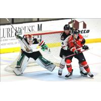 Wheeling Nailers' Davis Bunz Battles Indy Fuel's Jack Van Boekel