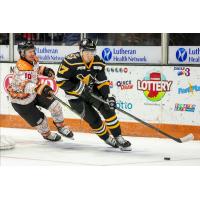 Wheeling Nailers' Chris Ortiz And Fort Wayne Komets' Luka Burzan In Action