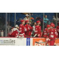 Allen Americans watch the action from the bench