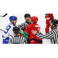 Wichita Thunder and Allen Americans exchange pleasantries