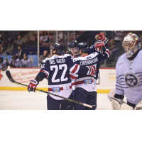 South Carolina Stingrays' Anthony Del Gaizo and Andrew Cherniwchan celebrate win