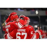 Allen Americans celebrate Hank Crone's overtime winner