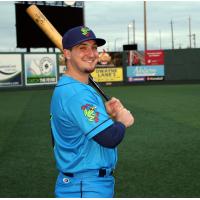 Everett AquaSox right fielder Trent Tingelstad in the team's new jersey