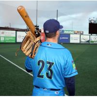 Everett AquaSox right fielder Trent Tingelstad in the team's new jersey