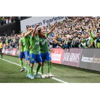 Seattle Sounders FC play to the crowd