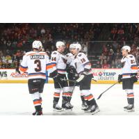 Lehigh Valley Phantoms' Adam Karashik, Kevin Connauton, Jackson Cates and Bobby Brink on game night