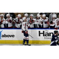 South Carolina Stingrays' Jackson Leppard congratulates team