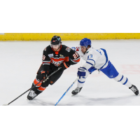 Kansas City Mavericks' Pascal Laberge versus Wichita Thunder's Quinn Preston