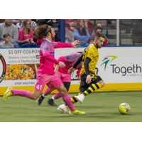 St. Louis Ambush's Brian Bement battles Milwaukee Wave's Andrew Wiedabach