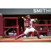 Catcher Deon Stafford with St. Joseph's University in Philadelphia