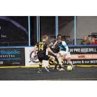 Milwaukee Wave's Alex Bradley battles St. Louis Ambush's Brian Bement