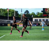 Atlanta United 2 forward Karim Tmimi reacts after his goal