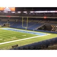 A look inside the Alamodome during championship game preparations