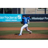 Biloxi Shuckers' Harold Chiriono on the mound