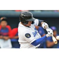 Biloxi Shuckers' Jason Lopez at bat