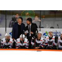 Riley Armstrong (standing right) with the Lehigh Valley Phantoms