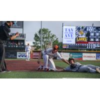 Mankato MoonDogs apply the tag at third