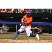 Syracuse Mets' DJ Stewart in action