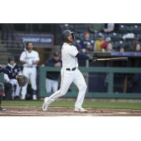 Tacoma Rainiers' Brian O'Keefe at bat