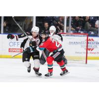 Kelowna Rockets and Vancouver Giants on the ice